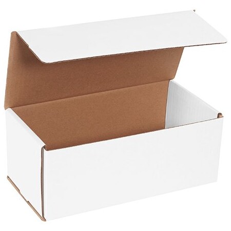 Box Packaging Corrugated Mailers, 10L x 5W x 4H, White, PK50 M1054